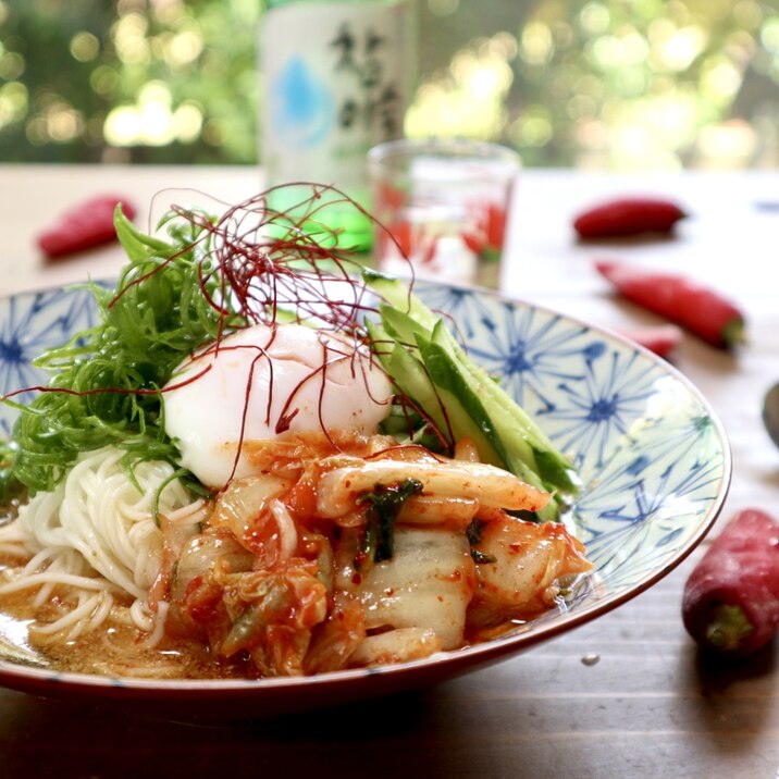 ピリ辛つゆのキムチ素麺